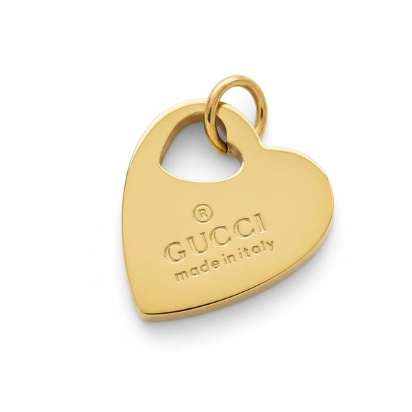 GUCCI Authentic Gold Heart Charm Pendant for Necklace - Picture 8 of 11